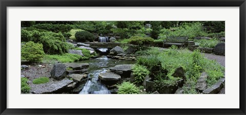 Framed River Flowing Through A Forest, Inniswood Metro Gardens, Columbus, Ohio, USA Print