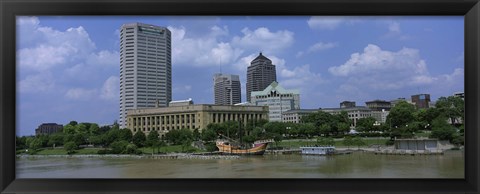 Framed Columbus, Ohio on a Cloudy day Print