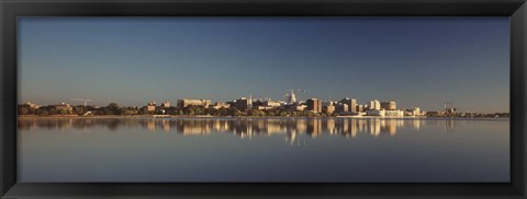 Framed USA, Wisconsin, Madison, Lake Monona, City on a waterfront Print