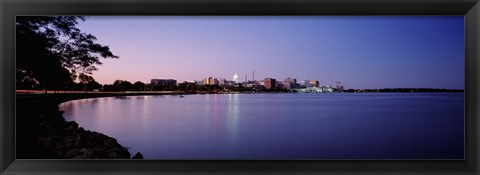 Framed Buildings Along A Lake, Lake Monona, Madison, Wisconsin, USA Print