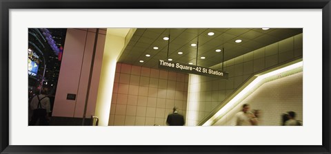 Framed USA, New York State, New York City, Times Square, Low angle view of a subway station Print