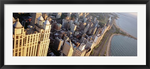 Framed High angle view of a highway along a lake, Lake Shore Drive, Chicago, Illinois, USA Print