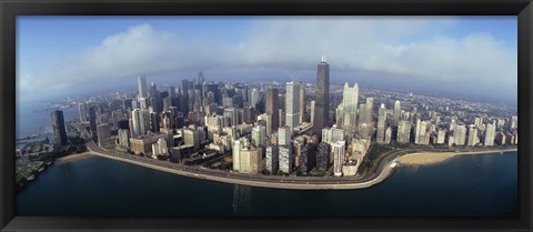 Framed High angle view of buildings at the waterfront, Chicago, Illinois, USA Print