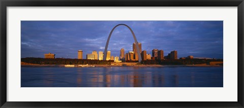 Framed Buildings At The Waterfront, Mississippi River, St. Louis, Missouri, USA Print