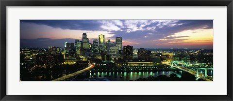 Framed Minneapolis At Dusk, Minnesota Print