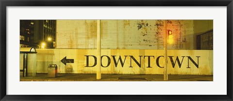 Framed Downtown Sign Printed On A Wall, San Francisco, California Print