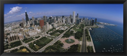 Framed Aerial view of Chicago and the Lake Print