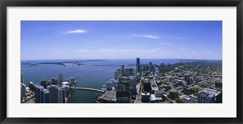 Framed Aerial view of a city, Miami, Florida Print