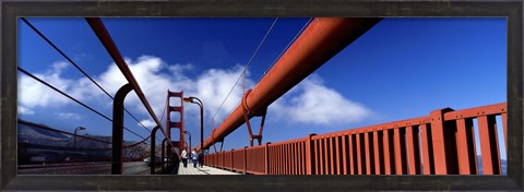 Framed Tourist Walking On A Bridge, Golden Gate Bridge, San Francisco, California, USA Print