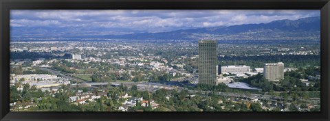 Framed High angle view of a city, Studio City, Los Angeles, California Print