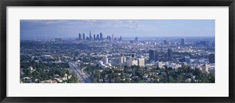 Framed Aerial view of a city, Los Angeles, California, USA Print