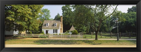 Framed Fence in front of a house, Colonial Williamsburg, Williamsburg, Virginia, USA Print