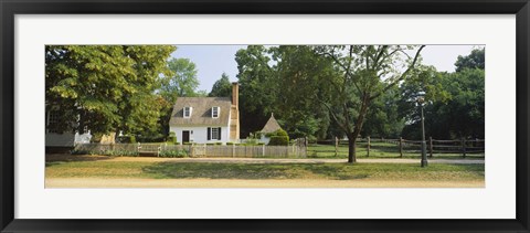 Framed Fence in front of a house, Colonial Williamsburg, Williamsburg, Virginia, USA Print