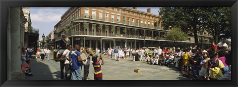 Framed Tourists in front of a building, New Orleans, Louisiana, USA Print