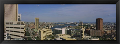 Framed High angle view of skyscrapers in a city, Baltimore, Maryland, USA Print