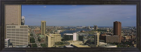 Framed High angle view of skyscrapers in a city, Baltimore, Maryland, USA Print
