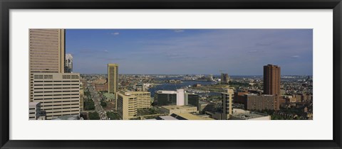 Framed High angle view of skyscrapers in a city, Baltimore, Maryland, USA Print