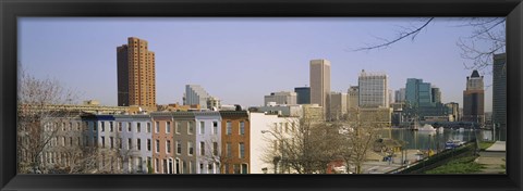 Framed High angle view of buildings in a city, Inner Harbor, Baltimore, Maryland, USA Print