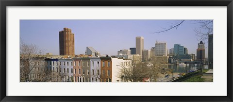 Framed High angle view of buildings in a city, Inner Harbor, Baltimore, Maryland, USA Print