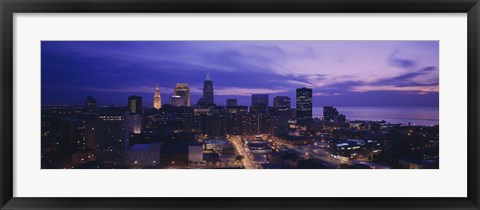 Framed High angle view of buildings in a city, Cleveland, Ohio, USA Print