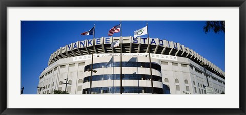 Framed Flags in front of a stadium, Yankee Stadium, New York City Print