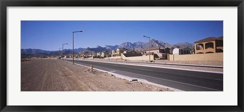 Framed Houses in a row along a road, Las Vegas, Nevada, USA Print