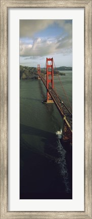 Framed Aerial view of a bridge, Golden Gate Bridge, San Francisco, California, USA Print