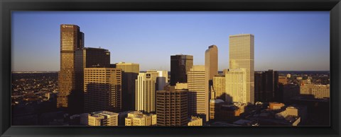 Framed Sun reflecting off skyscrapers in Denver, Colorado, USA Print