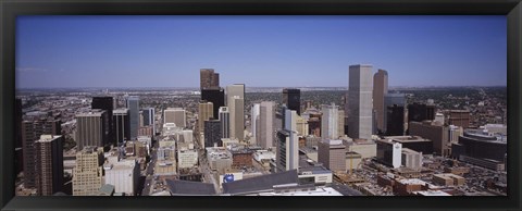 Framed Aerial view of Skyscrapers in Denver, Colorado, USA Print