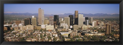 Framed Aerial view of Denver city, Colorado, USA Print