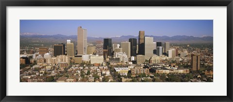 Framed Aerial view of Denver city, Colorado, USA Print