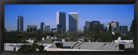 Framed Buildings and skyscrapers in a city, Century City, City of Los Angeles, California, USA Print