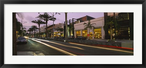 Framed Stores on the roadside, Rodeo Drive, Beverly Hills, California, USA Print