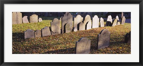 Framed Tombstones in a cemetery, Copp&#39;s Hill Burying Ground, Boston, Massachusetts Print