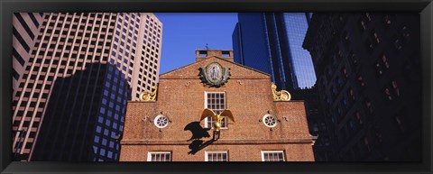 Framed Low angle view of a golden eagle outside of a building, Old State House, Freedom Trail, Boston, Massachusetts, USA Print