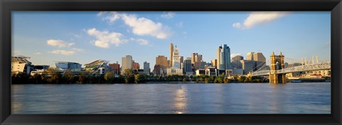 Framed Waterfront Buildings in Cincinnati Print