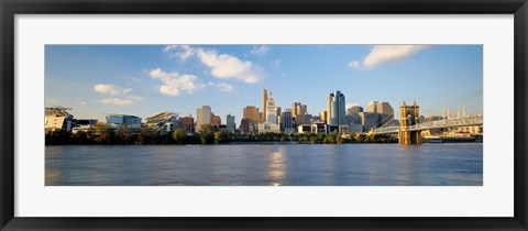 Framed Waterfront Buildings in Cincinnati Print