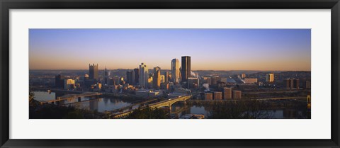 Framed Pittsburgh Buildings at Dawn Print