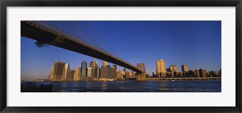 Framed Brooklyn Bridge, East River, Manhattan, New York City, New York State Print