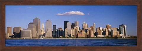 Framed New York City Waterfront with Blue Sky Print