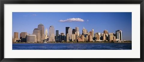 Framed New York City Waterfront with Blue Sky Print