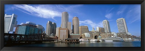 Framed Skyscrapers at the waterfront, Boston, Massachusetts Print