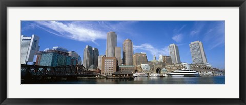 Framed Skyscrapers at the waterfront, Boston, Massachusetts Print