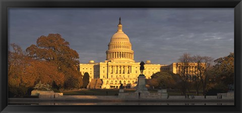 Framed Pond in front of a government building, Capitol Building, Washington DC, USA Print