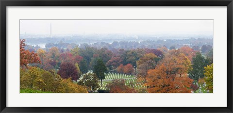 Framed High angle view of a cemetery, Arlington National Cemetery, Washington DC, USA Print