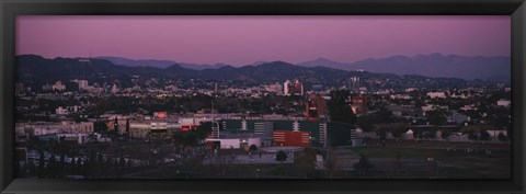 Framed High angle view of an observatory in a city, Griffith Park Observatory, City of Los Angeles, California, USA Print