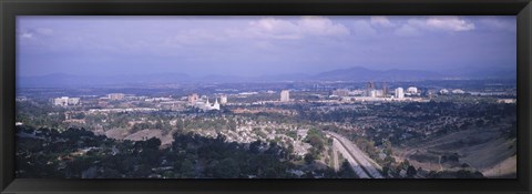 Framed High angle view of a temple in a city, Mormon Temple, La Jolla, San Diego, California, USA Print