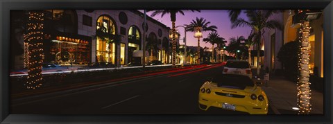 Framed Cars parked on the road, Rodeo Drive, City of Los Angeles, California, USA Print