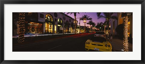 Framed Cars parked on the road, Rodeo Drive, City of Los Angeles, California, USA Print