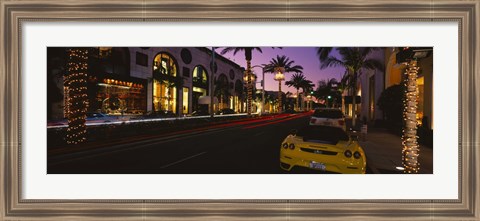 Framed Cars parked on the road, Rodeo Drive, City of Los Angeles, California, USA Print